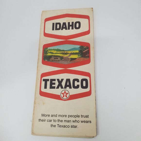 Vintage Texaco Idaho Gas Station State Highway Travel Road Map - Picture 1 of 2